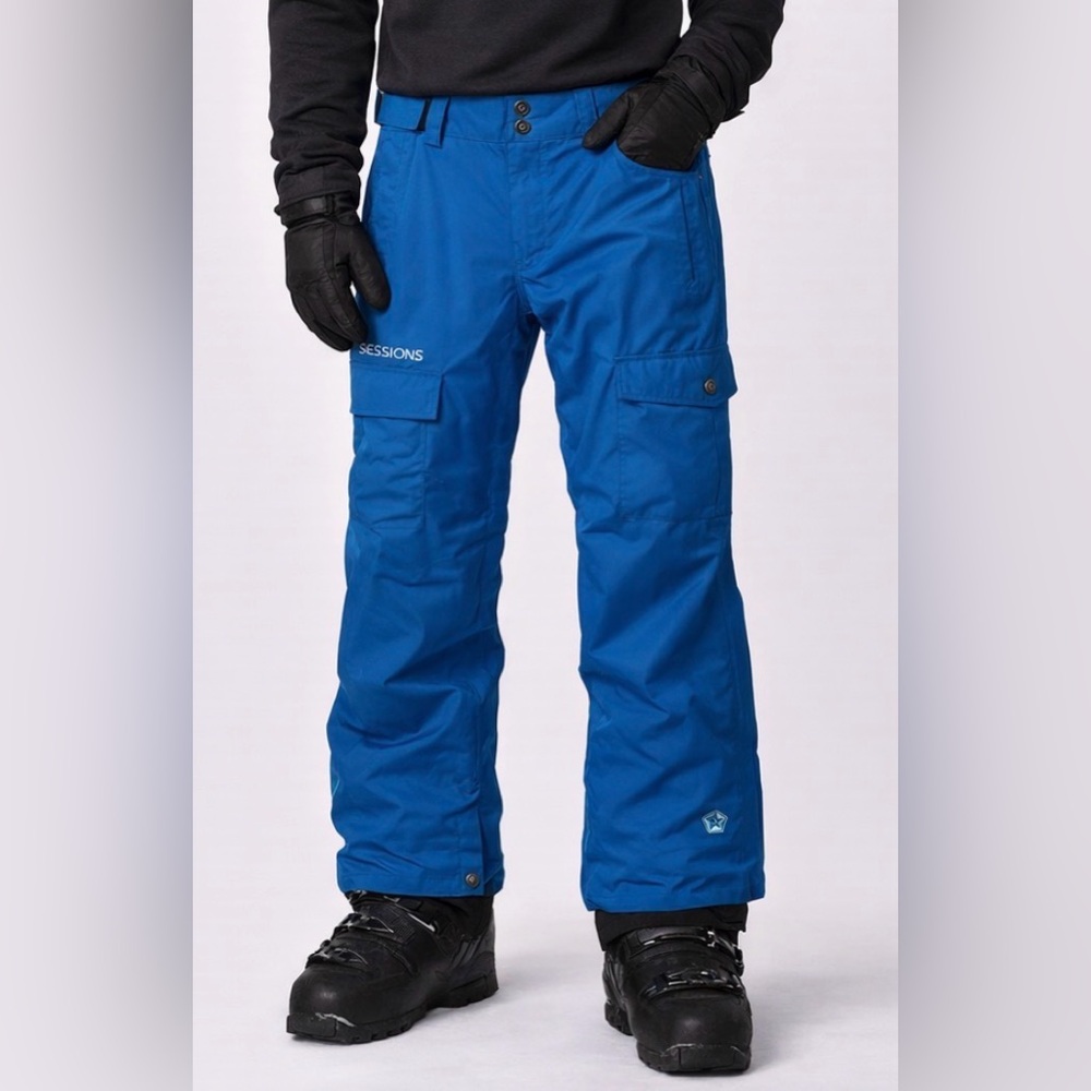 SESSIONS Blue Cargo Ski Snowboard Pants Size Medium